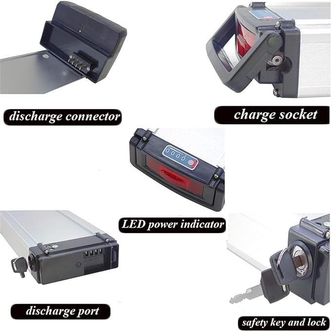 Ebike yedek pil 36/48V 13S4P 10S5P Elektrikli Bisiklet 1000W Motor için USB portu ile Lityum Pil