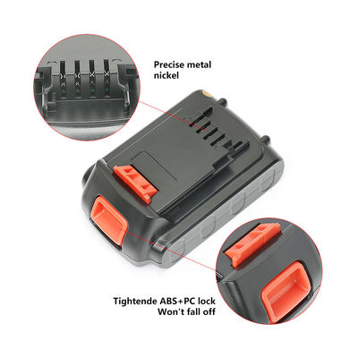 Yeniden şarj edilebilir Black & Decker Güçlü Araç Pilleri 20V 3000mAh Li Ion hücresi