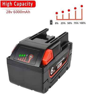 28V 6000mAh Slide Pack Pil Milwaukee ile uyumlu Kablosuz Elektrik Araçları Uyumlu Değiştirme Milwaukee