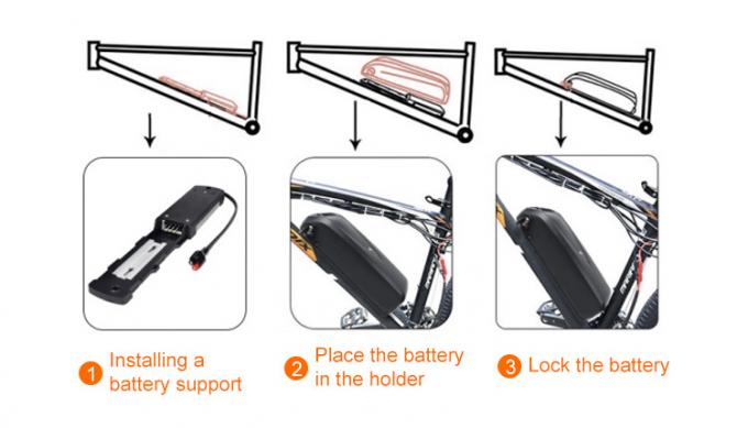 36V 48V Elektrikli Bisiklet Bataryası Çerçevede, Downtube Ebike Bataryası 13ah 14ah 16.75ah 0